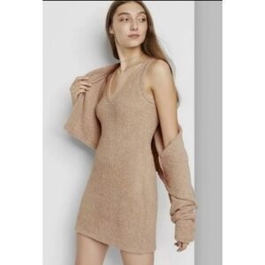 Wild Fable Mini Bodycon Terry cloth sweater dress Taupe Size L